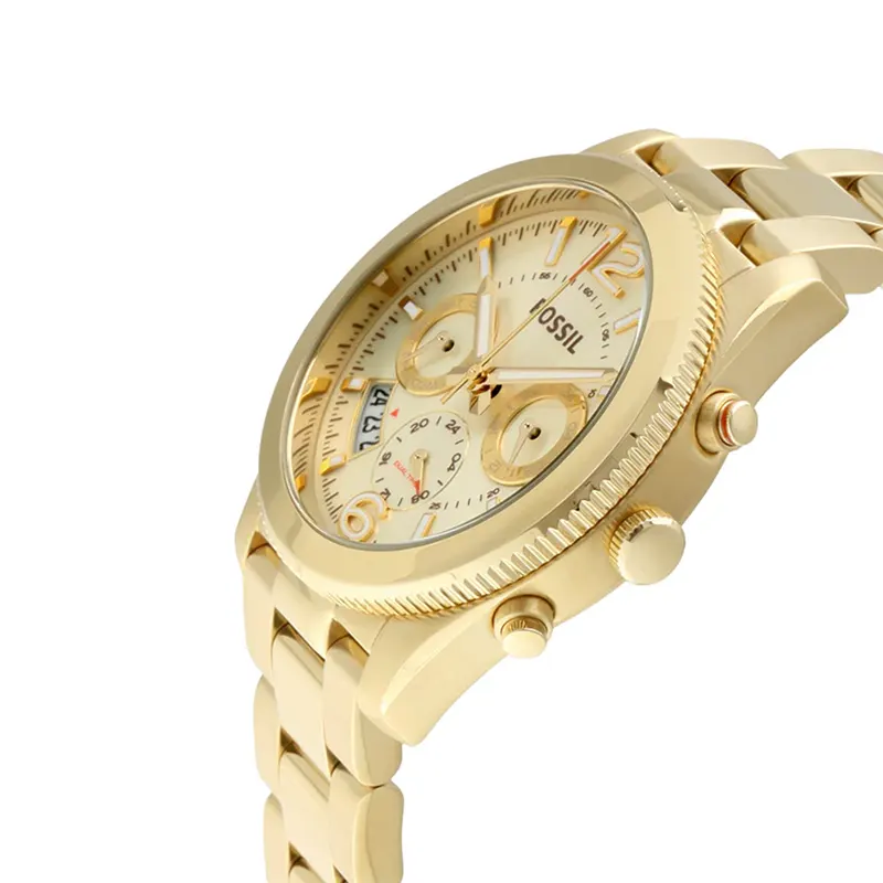 Fossil Perfect Boyfriend Gold Dial Ladies Watch- ES3884